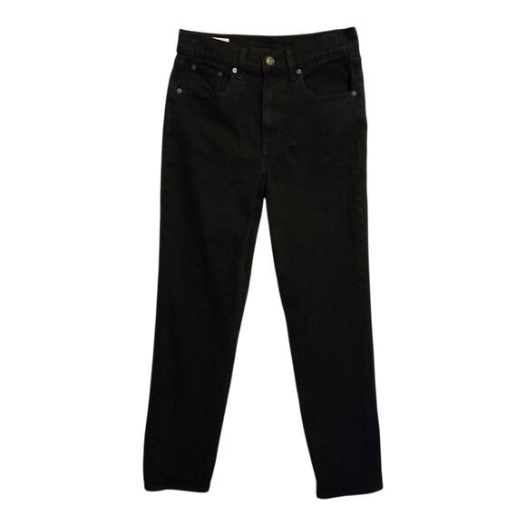 Gap Jeans Womens Sky High Straight Leg Size 2R Black Neutral Normcore Capsule - Picture 1 of 13
